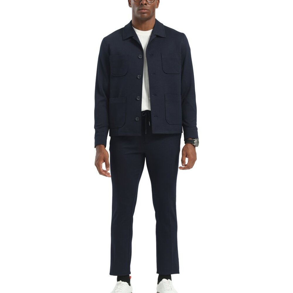 Navy 2 Piece Men's Casual Slim Fit Suit
